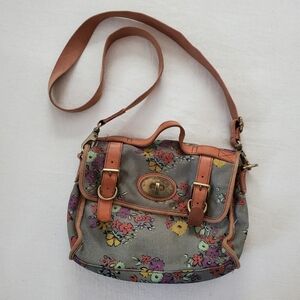 Fossil floral leather crossbody purse